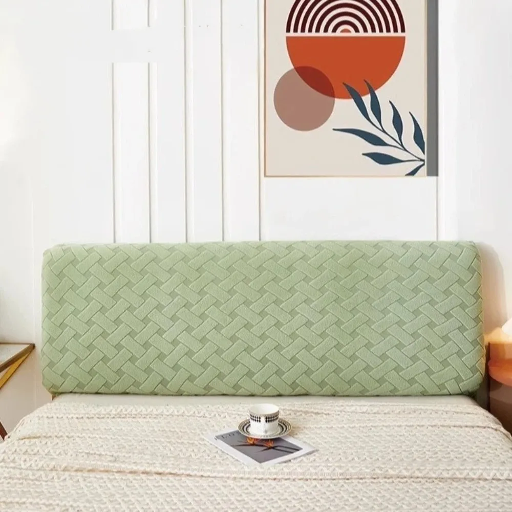 Practical All Inclusive Bedhead Dust Cover Jacquard Solid Color Headboard Covers Universal Fit Soft Protector Cover Bedroom