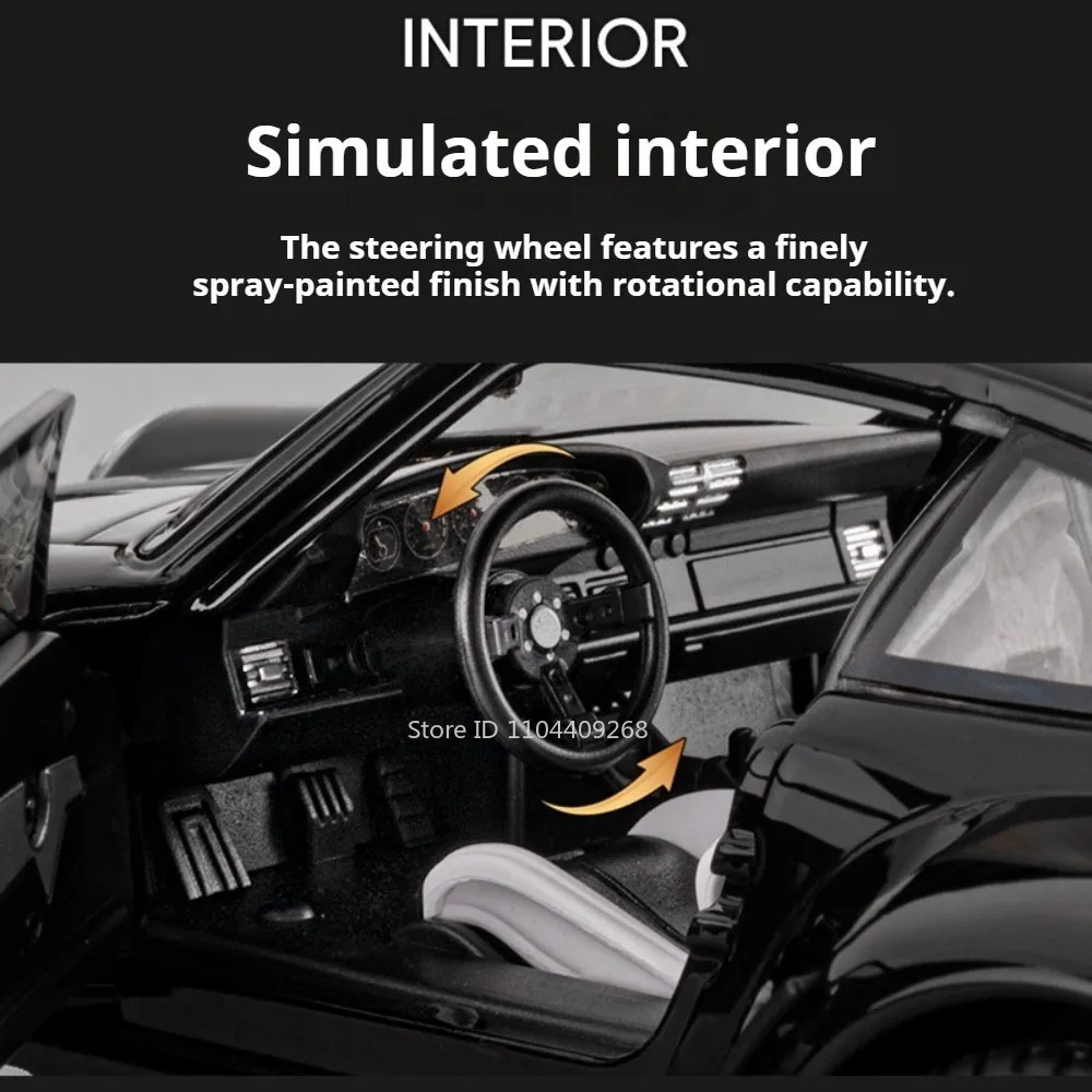 1:22 RWB 993 SL63 자동차 모형 장난감 사운드 라이트 풀백 쇼크 흡수 슈퍼카 합금 바디 고무 타이어 모델 어린이 선물