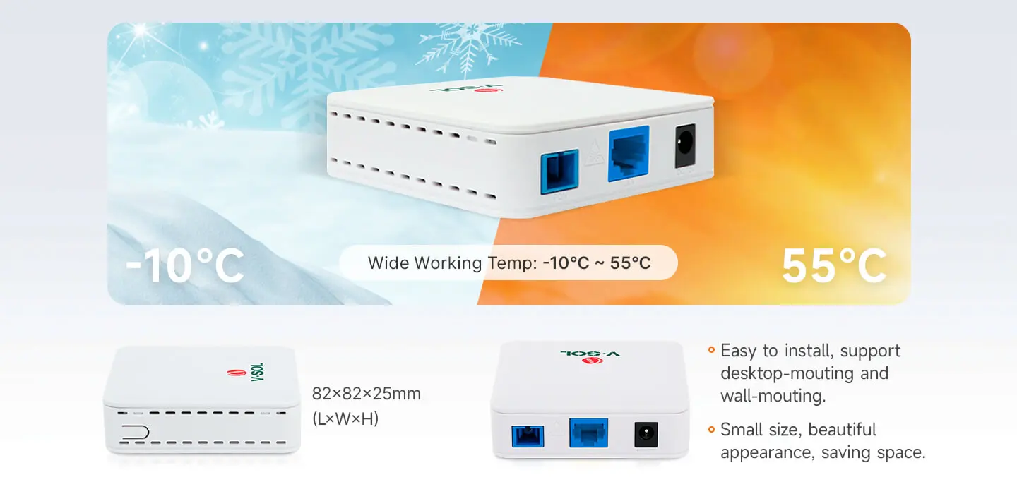 VSOL 2.5Gb XPON ONT V2801Q EPON GPON ONU SC Connector pon module HGU PPPoE IPoE