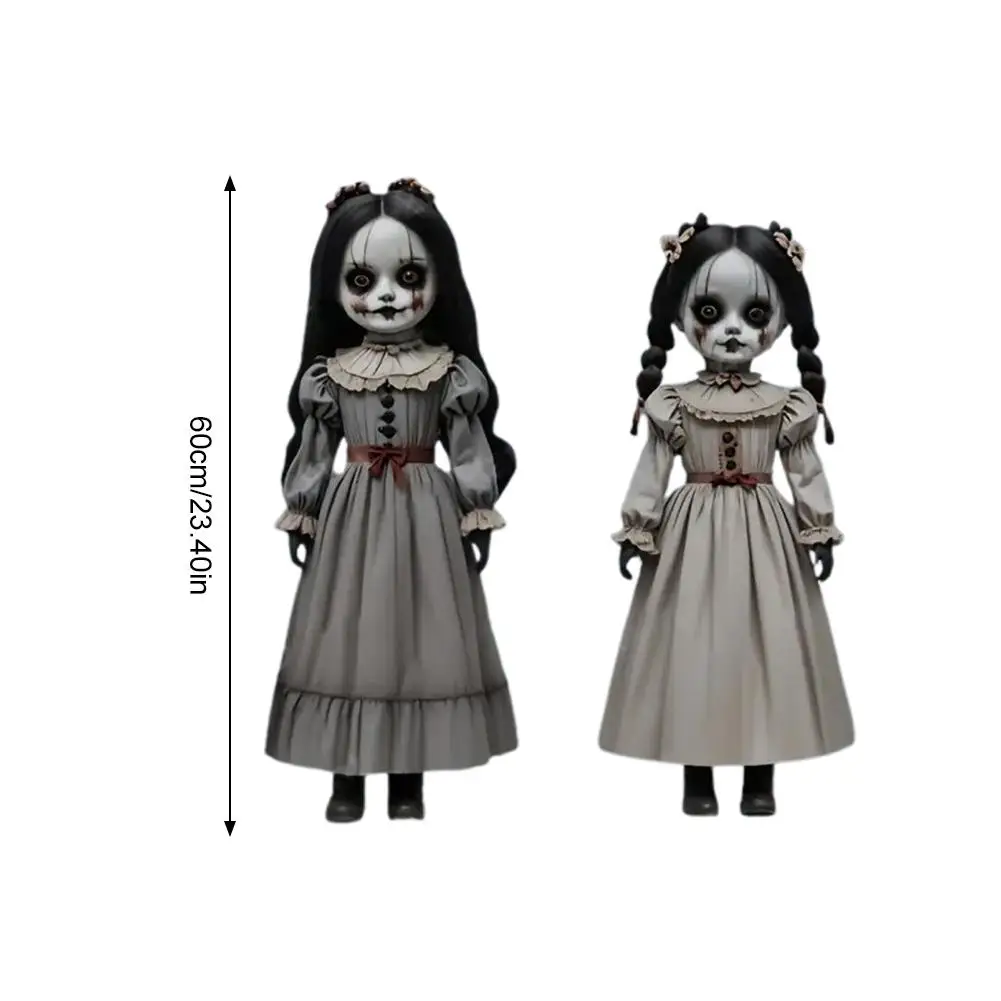 2 Bambole Spaventose Vintage Per Halloween – Decorazione Da Giardino E Porta, Fantasy Horror Con Abbigliamento Dettagliato