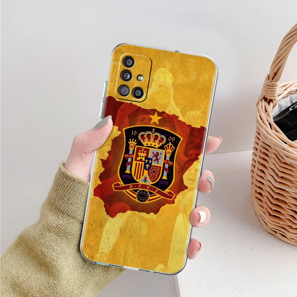 Clear Phone Case with Spain Flag Design