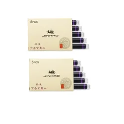 Vibrant Ink Cartridge Refill Pack for Fountain Pens - Office and School Stationery Essentials (10 PCS Pruple Ink)