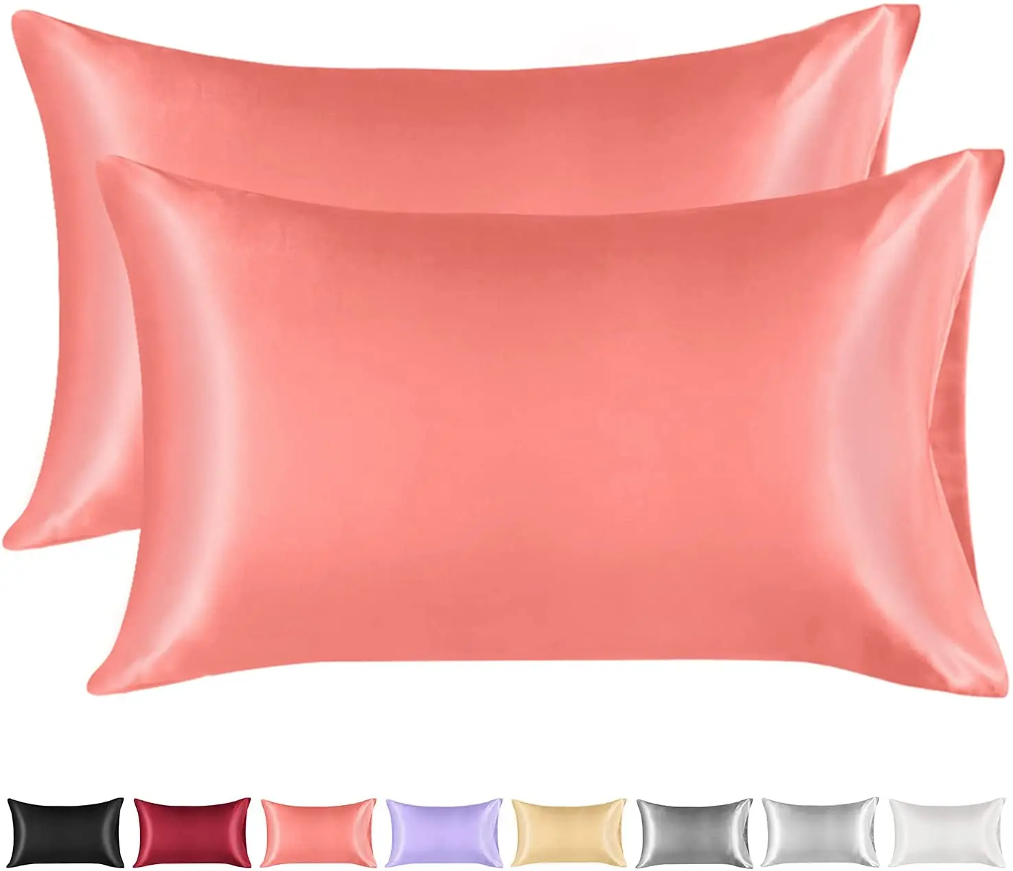 

Сатиновые наволочки JuwenSilk (2 упаковки), мягкая гладкая шелковая наволочка, не мнется, не выцветает, дышащая