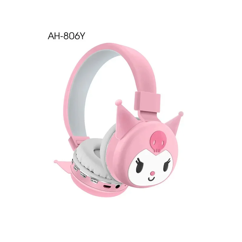 thumbnail image 1 of Sanrio Hello Kitty Kuromi auriculares inalámbricos Bluetooth de dibujos animados con micrófono auriculares ligeros plegables para teléfonos portátiles, 1 of 6