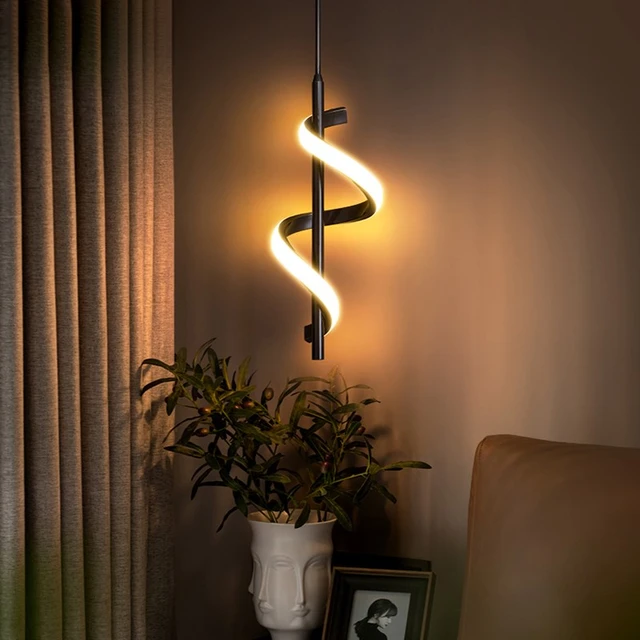 Moderne Kreative LED Anhänger Licht Für Schlafzimmer Nacht Innen Hängen  Leuchte Gold Schwarz Dekorative Lampe Leuchte - AliExpress