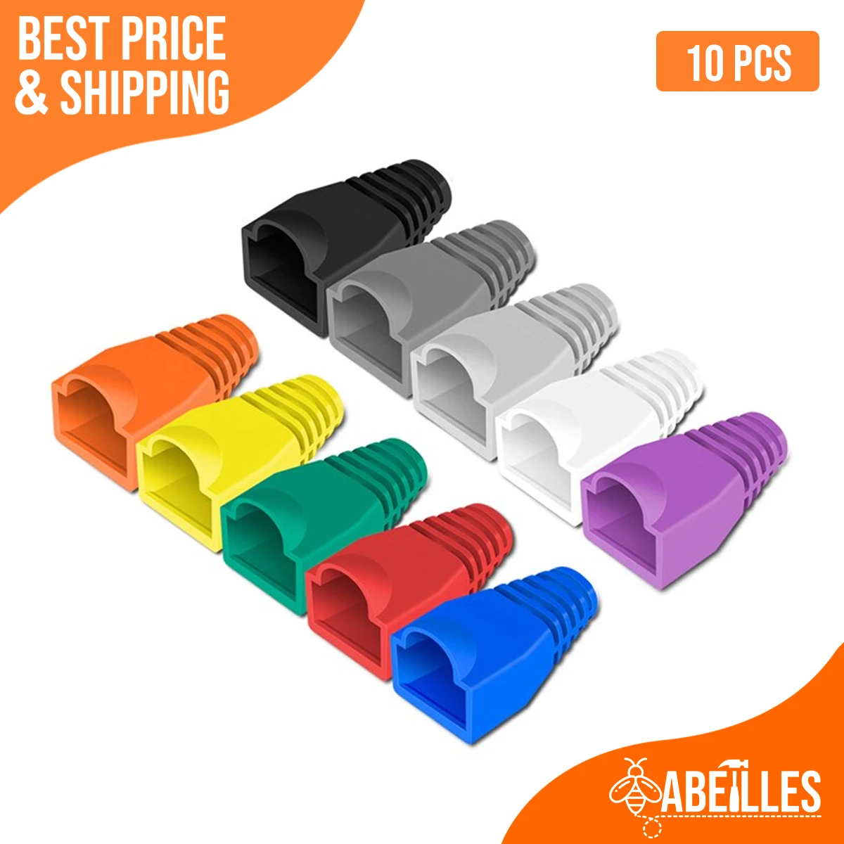 10PCS RJ45 Modular Plug Protective Sheath Cat5 Cat5e Cat6 Ethernet Cable Sleeve Cap