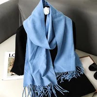62Color Solid Women Winter Scarf Warm Thicken Cashmere Shawl Outdoor Fashion Luxury Tassels Pashmina Lady Wrap Windproof Scarves 2