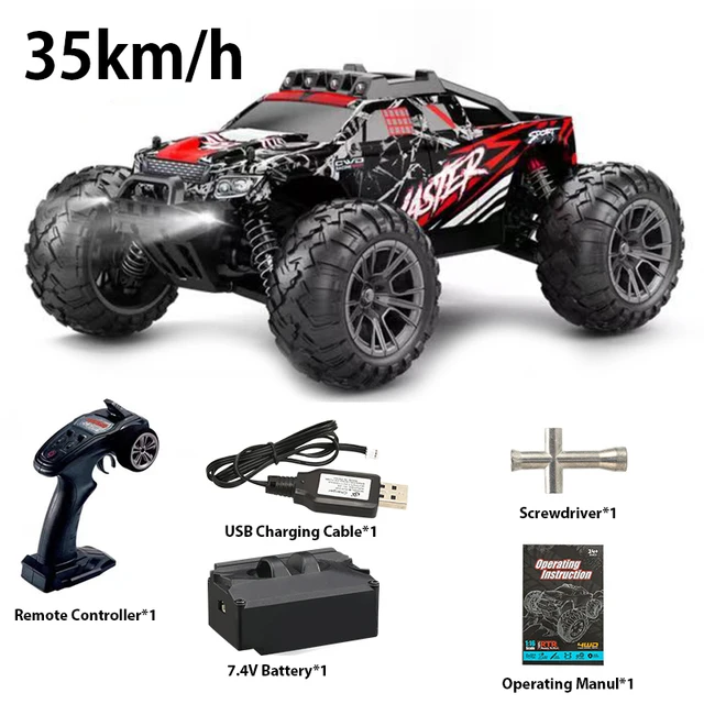 Rock Crawler 70km/h 35km/h 사륜구동 RC카 116 고속 카본 브러시 리모컨 무브러시 리모컨 트럭 성인