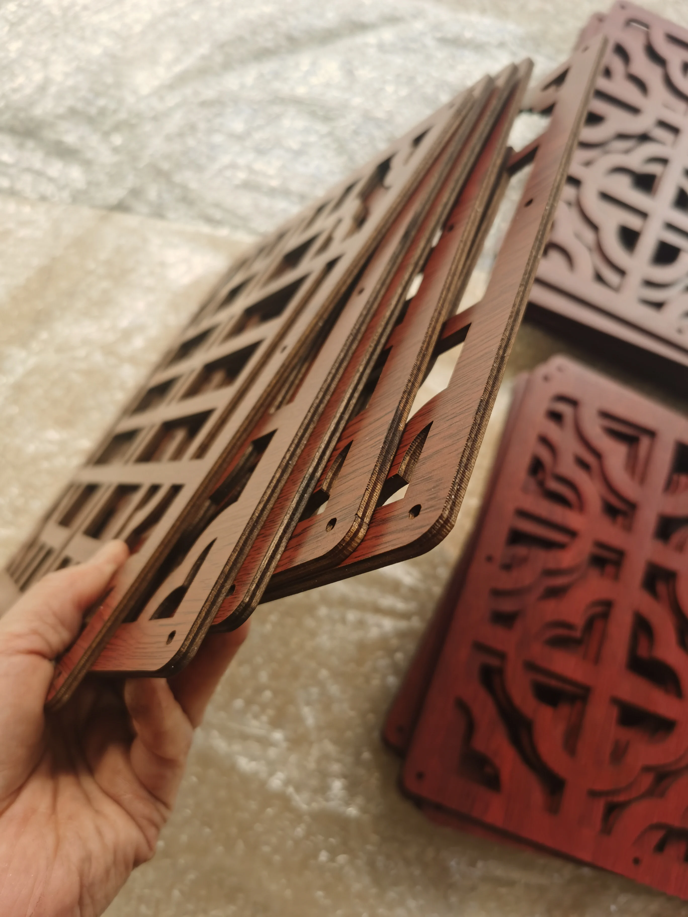 Hanging wooden screen for living room wall partition home decoration 29x29cm 6 pcs/lot room divider screen
