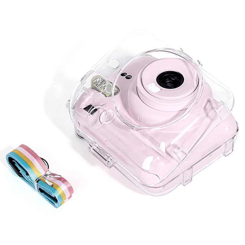 Shiny Crystal Camera Case 1Pc For Fujifilm Instax Mini 12 Transparent Glitter Cover Bag With Strap