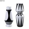 Simple Modern Black White Ceramic Vase Flower Arrangement Container Irregular Geometric Vase Living Room Countertop Decoration 5