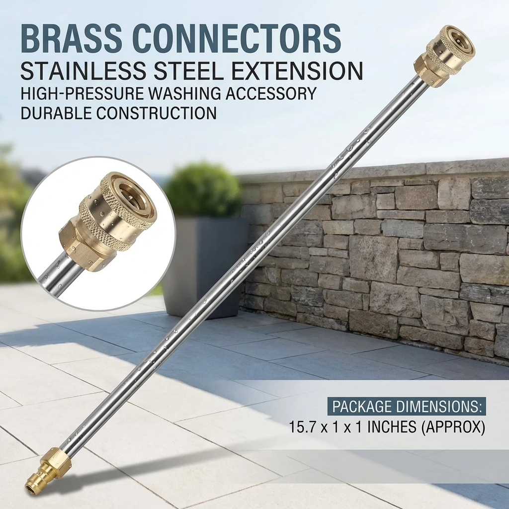 40cm 퀵 플러그 연장봉 고압 물총 스테인레스 스틸 자동차 액세서리 연장봉 휴대용 압력 세척기
