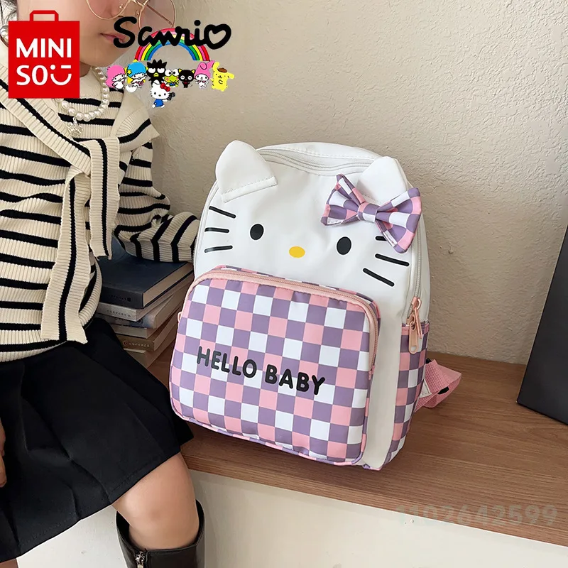 Miniso Hello Kitty New Women's Backpack Fashionable High Quality Girls' Backpack Cartoon Large Capacity Children's Backpack