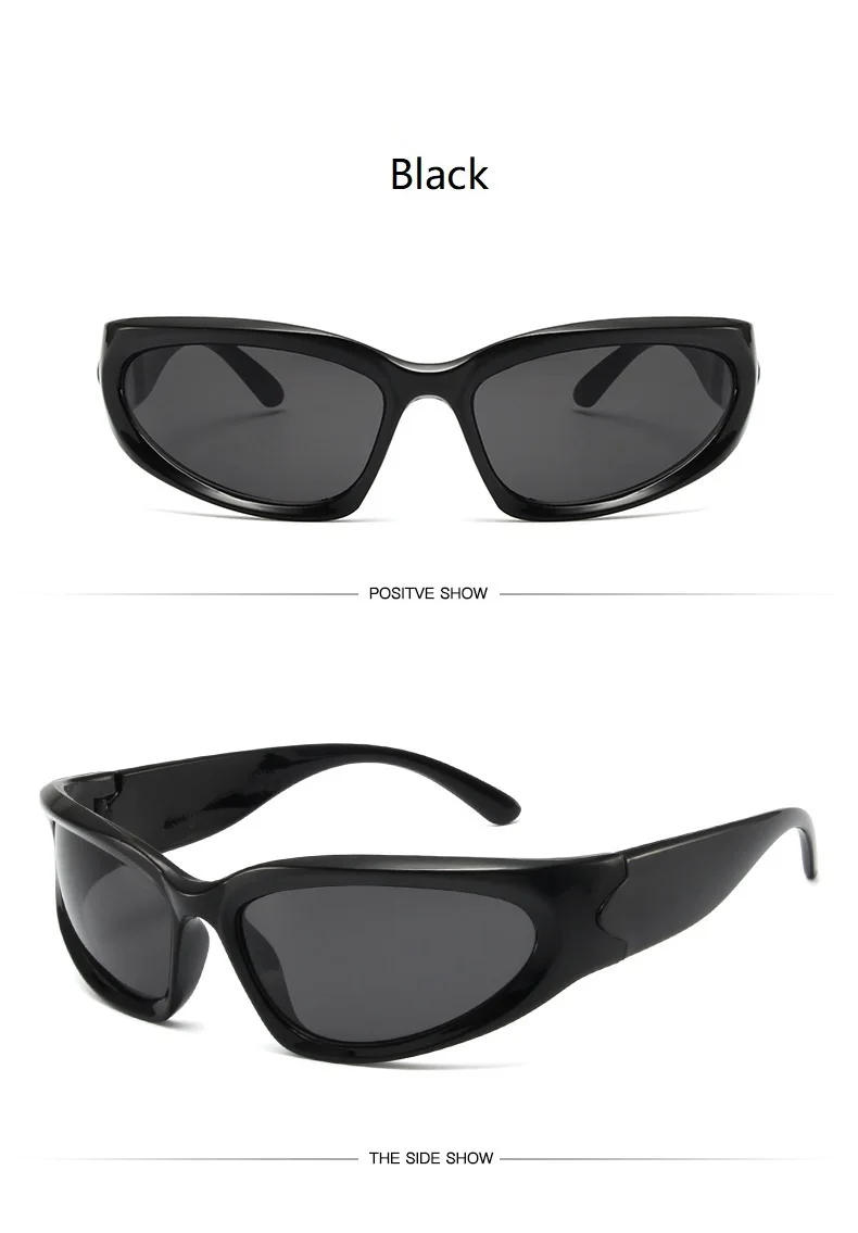 Y2k Klassische Punk Wrap-Around Vintage Sonnenbrille für Damen und Herren Luxusmarken-Designer Sonnenbrillen Mode Sport Eyewear Schutzbrillen – Detail 22