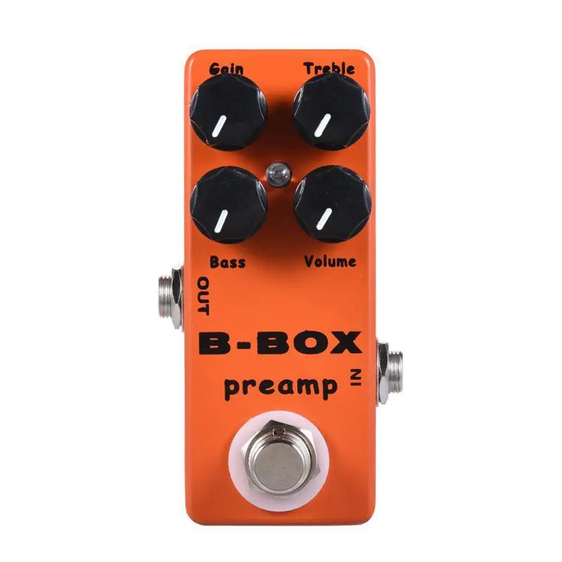 Mosky b-box guitarra elétrica preamp overdrive efeito pedal escudo de metal completo verdadeiro bypass