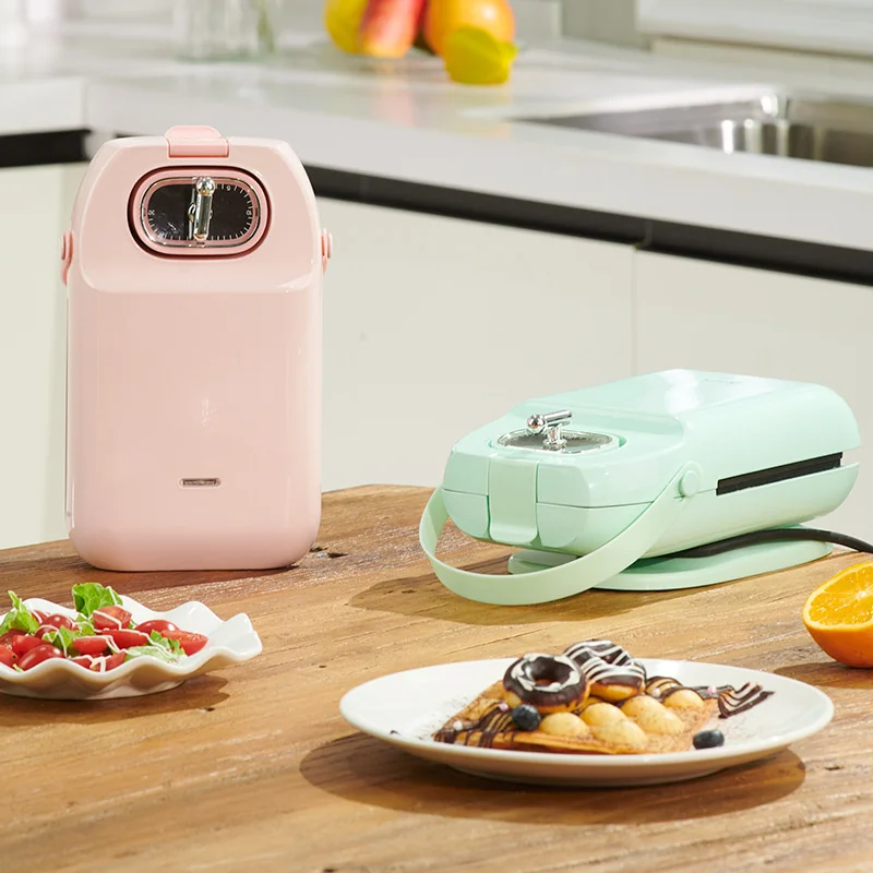 

Электрическая мини-сэндвич-машина с таймером для завтрака, домашняя вафельница, тостер для выпечки Takoyaki 220 В, вилка для ЕС/Великобритании MB40