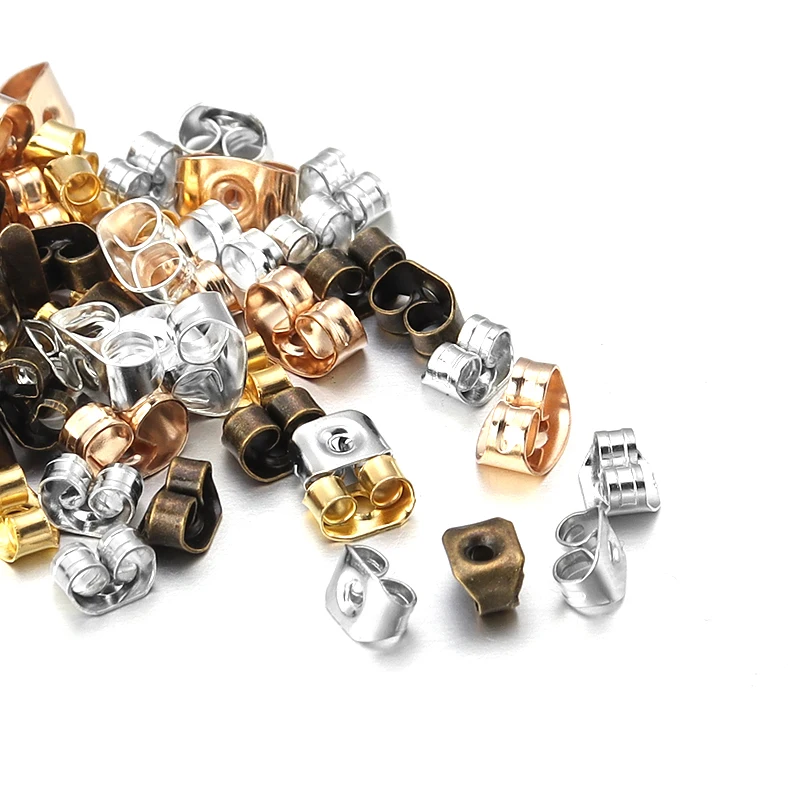 450 Orecchini A Perno Sfera Metallici Per Creazione Gioielli Fai Da Te - Oro E Argento, 3-4-5 Mm, Con Chiusure
