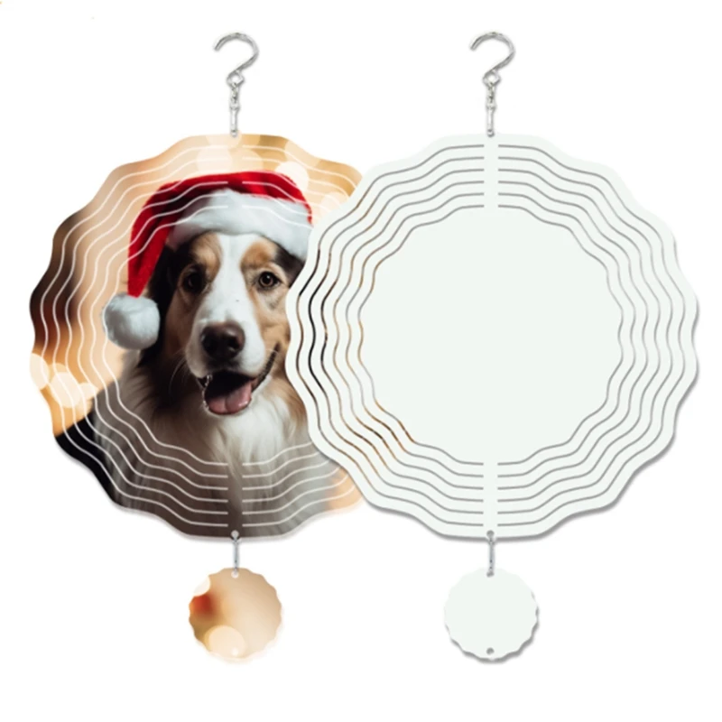 KEKA 10 Inch Sublimation Wind Spinner Blanks 3D Wind Spinners For Yard And Garden Art Ornaments Hanging Decoration