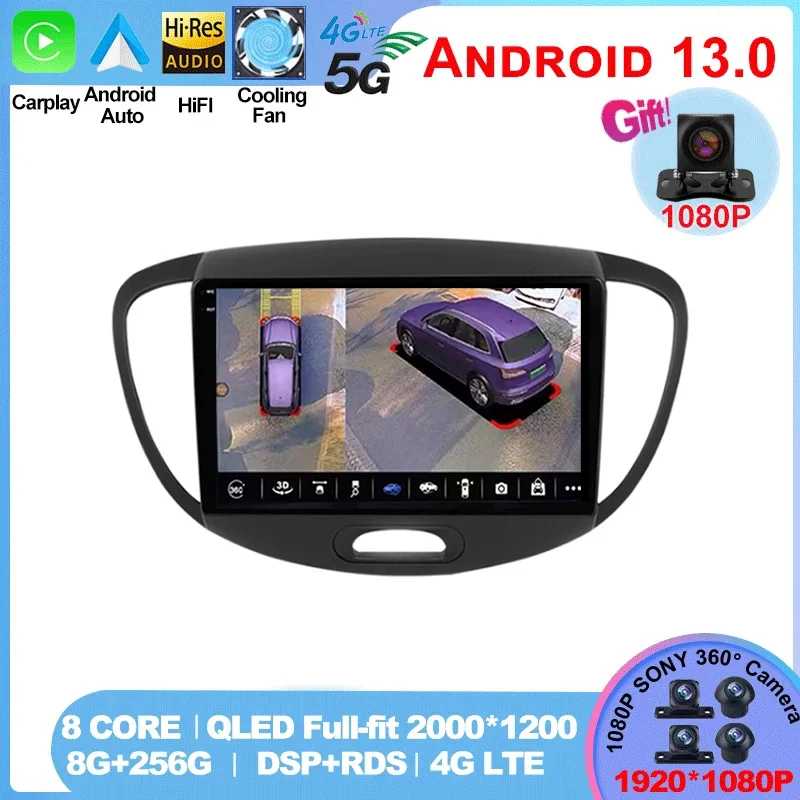 

For Hyundai Grand I10 2007- 2013 Autoradio GPS CarPlay LEHX L6 Pro 2 din Android 12 Stereo Car Radio Multimedia Vedio Player
