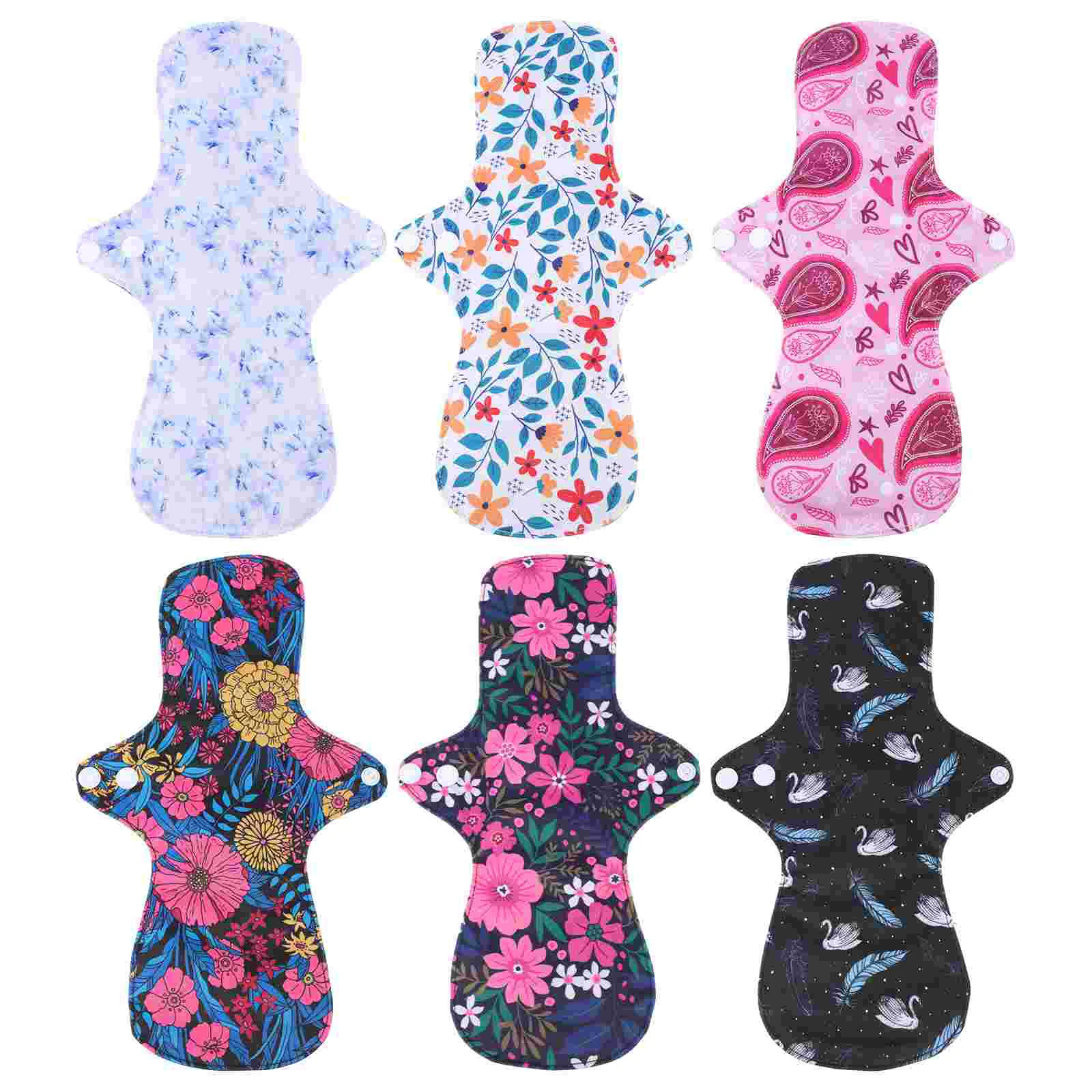 

6 Pcs Sanitary Napkin Women Menstrual Pads Ladies Cloth Organic Nursing Leakproof Napkins Adults Reusable for Girl