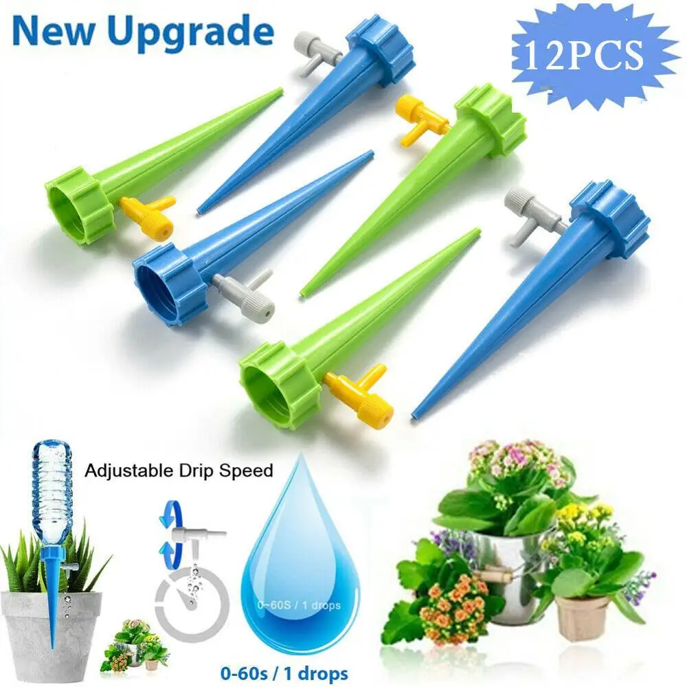 1/12PCS Automatic Plant Water Funnel Flower Self Watering System Drip Spikes Set 