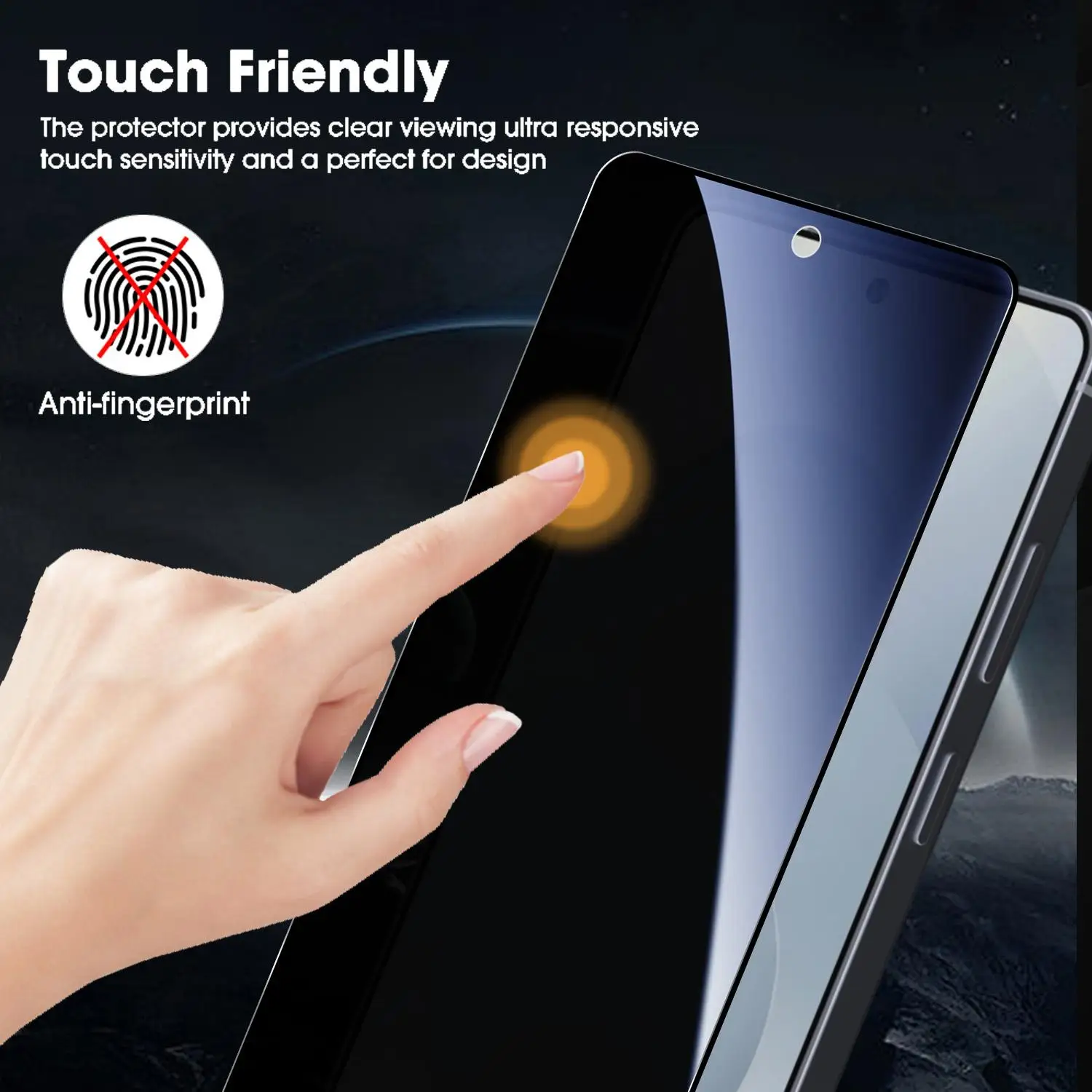 Anti-Spy Privacy Tempered Glass Screen Protector - Easy Installation, Dust-Free Protective Film