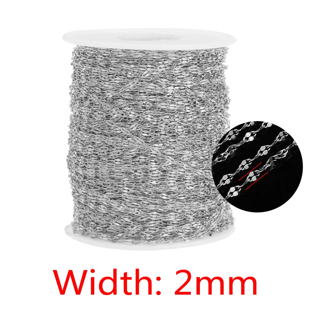 2 m Edelstahl-Kabelketten für DIY-Schmuckherstellung, DIY PVD vergoldete Kette für Halskette, Armband, Schmuckzubehör – Detail 11