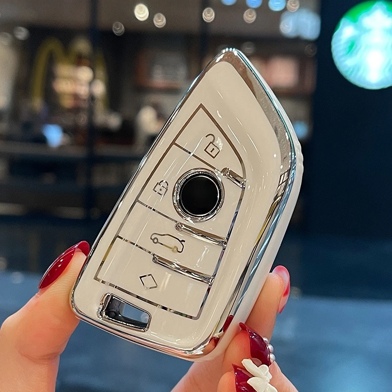 Silver Car Key Case Cover for BMW M1 M2 M6 M3 M4 M5 M8 X3M X5M X1 X4 X5 X6 IX3 Z4 I4 2 Series 4 5 8 6 GT 320i 440i F10 F11 F15 |