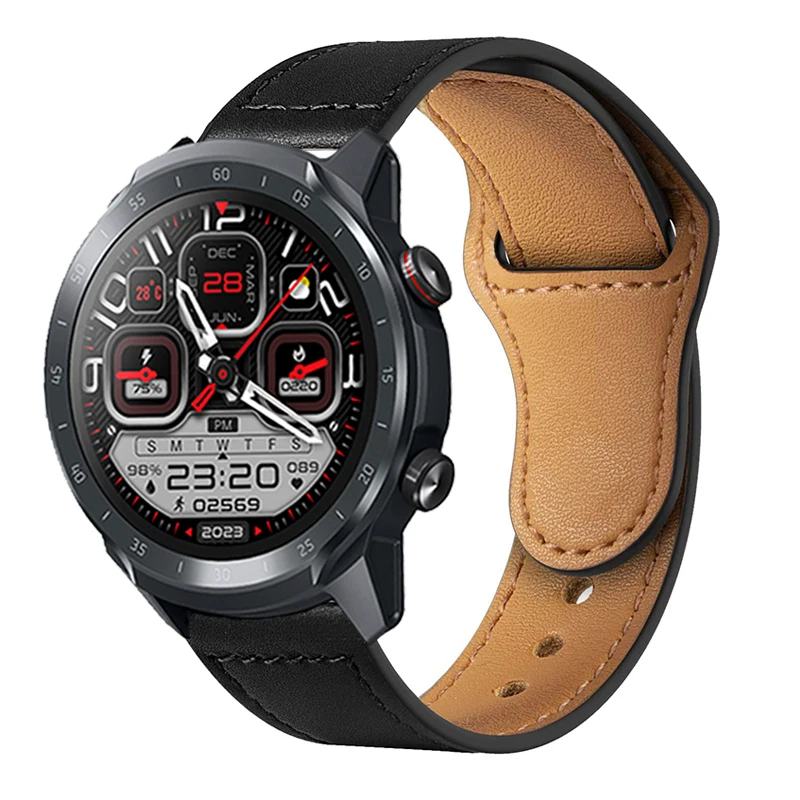 

20mm 22mm Leather Strap for MIBRO A2 A1 X1 Smart Watch Band for Mibro C3 C2 Bracelet belt for mibro Lite 2 Color Air Wristband