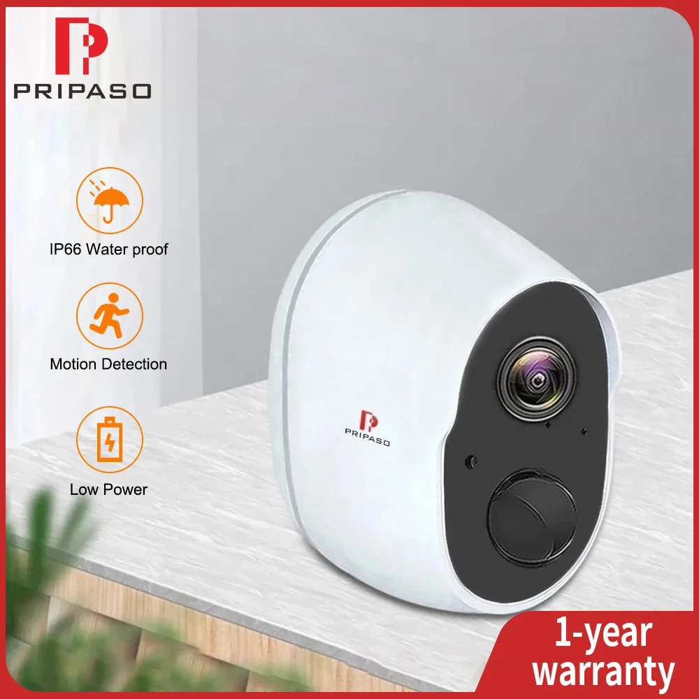 Telecamera Cctv Wifi Esterna 1080P Batteria Ricaricabile A Bassa Potenza Cam Pir Motion Detect Wireless Security Ip Survilliance Camera