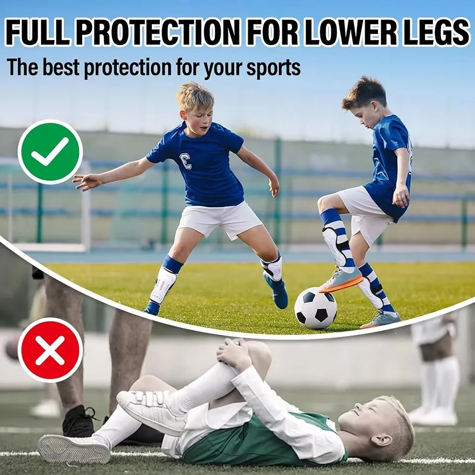 Soccer Shin Guards Football Calf Protection Board Support Straps Youth Adults Leg Pads 1Pair soccer shin guards shin guard pads