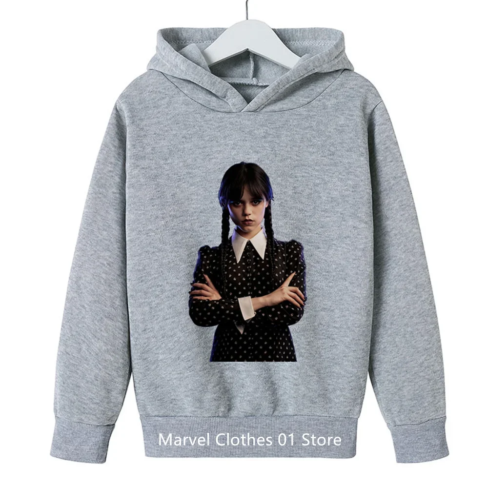 

90s Sweatshirt Wednesday Addams Hoodie Children I Hate People Cartoon Clothes Kid Girl Boy Nevermore Academy Hoody Baby Tops