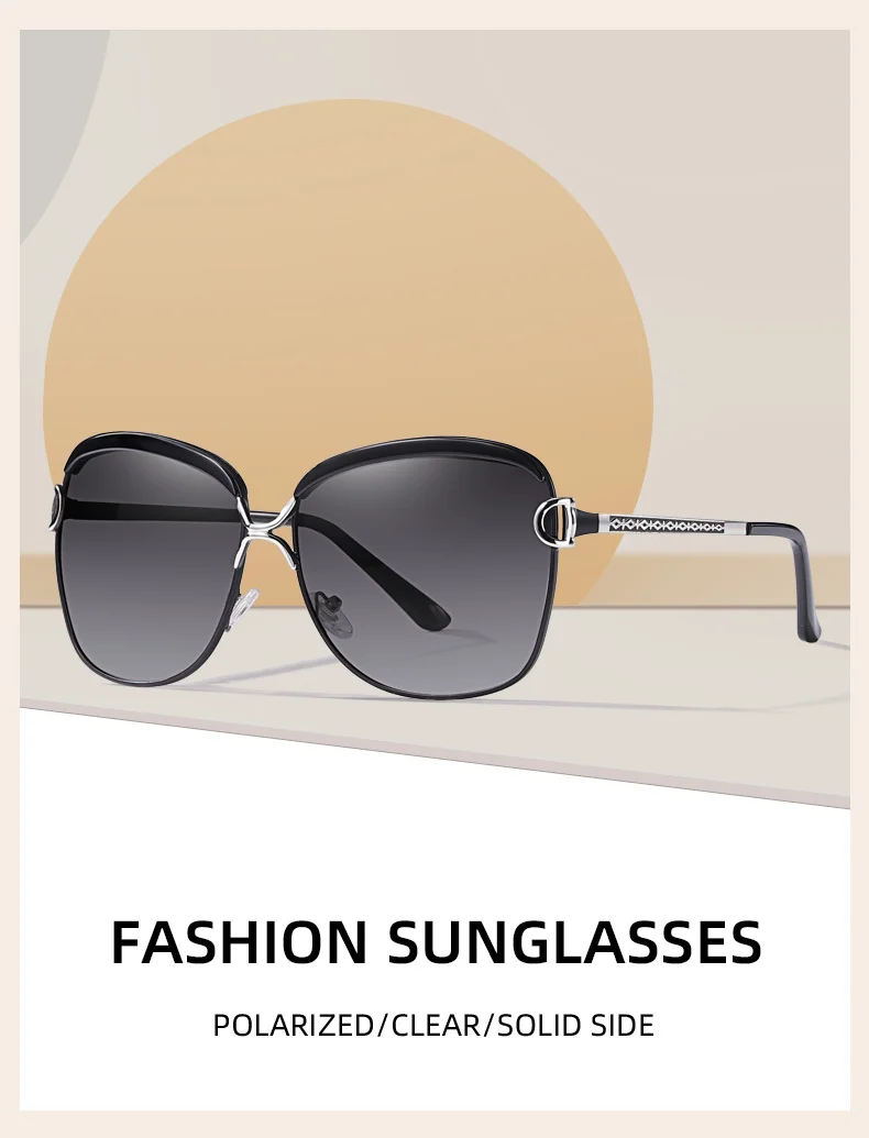 Barcur polarisierte damen sonnenbrille frauen gradienten linse runde sonnenbrille quadratisch luxus marke opulos – Detail 1