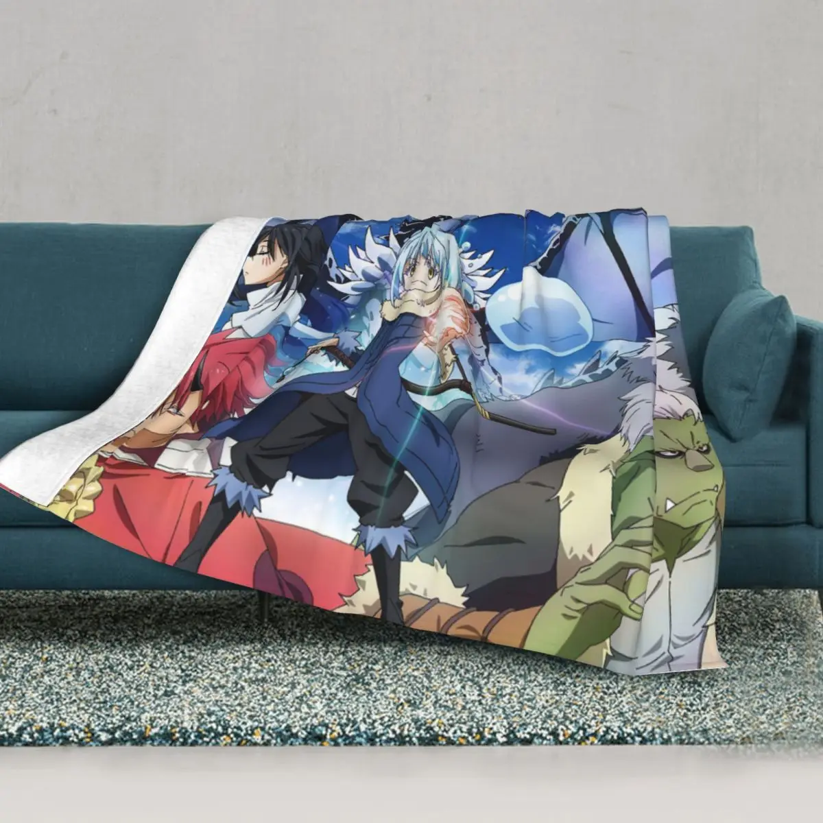 

That Time I Got Reincarnated As A Slime Knitted Blanket anime Flannel Throw Blankets Bedding Couch Personalised Ultra-Soft Warm