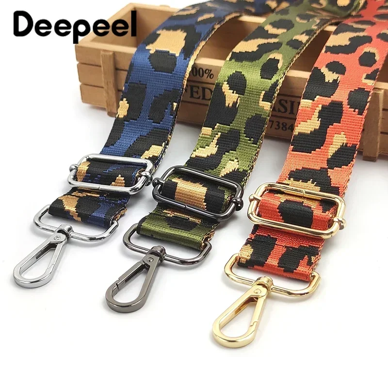 Deepeel Women 3.8cm Wide Colorful Bag Strap Band Leopard Shoulder Crossbody Straps Female Nylon Adjustable Bags Belt Accessory