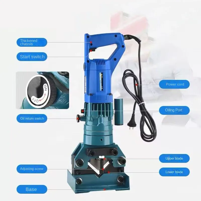 MH-60 Electric Hydraulic Angle Steel Cutting Machine Processing 3-6 Angle Iron Cutting Machine Portable Angle Iron Shearing 2