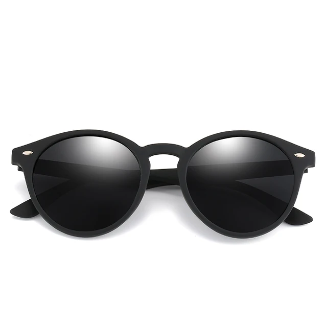 Gafas de sol polarizadas redondas para hombre y mujer, lentes de sol redondas a la moda, clásicas, Vintage, negras, para conducir, circulares, ovales, de diseñador Retro, UV400 - Imagen 3