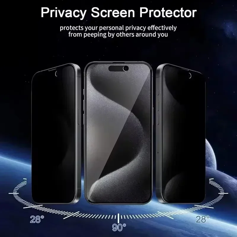 Full Cover Privacy Screen Protector 11 12 13 14 15 Pro Max 8 Plus Best 8K Anti-spy Glass For IPhone 16 PRO XR XS MAX_voghion.com