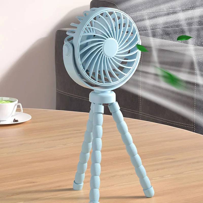 3 Gears Adjustable Portable Octopus Deformable Small Fan 360&deg; Shaking Head Folding Handheld Fan Outdoor USB Charging Desktop