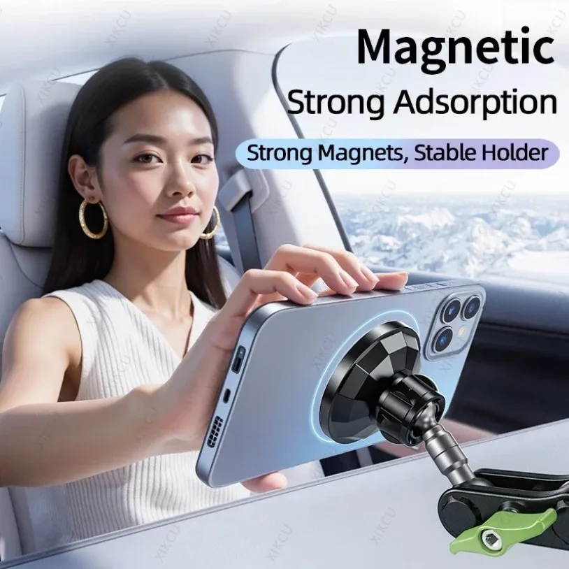Universal Wheel Adjustment Car Magnetic Phone Holder Vacuum Suction Cup For Magsafe iPhone 17 16 15 14 Pro Max Cellphone Bracket