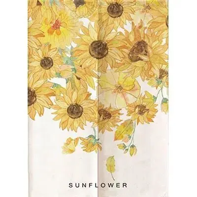 Sunflower Bedroom Shower Partition Door Curtain Office Geomantic Curtain Half Panel Curtain Doorway Hanging Curtain 6