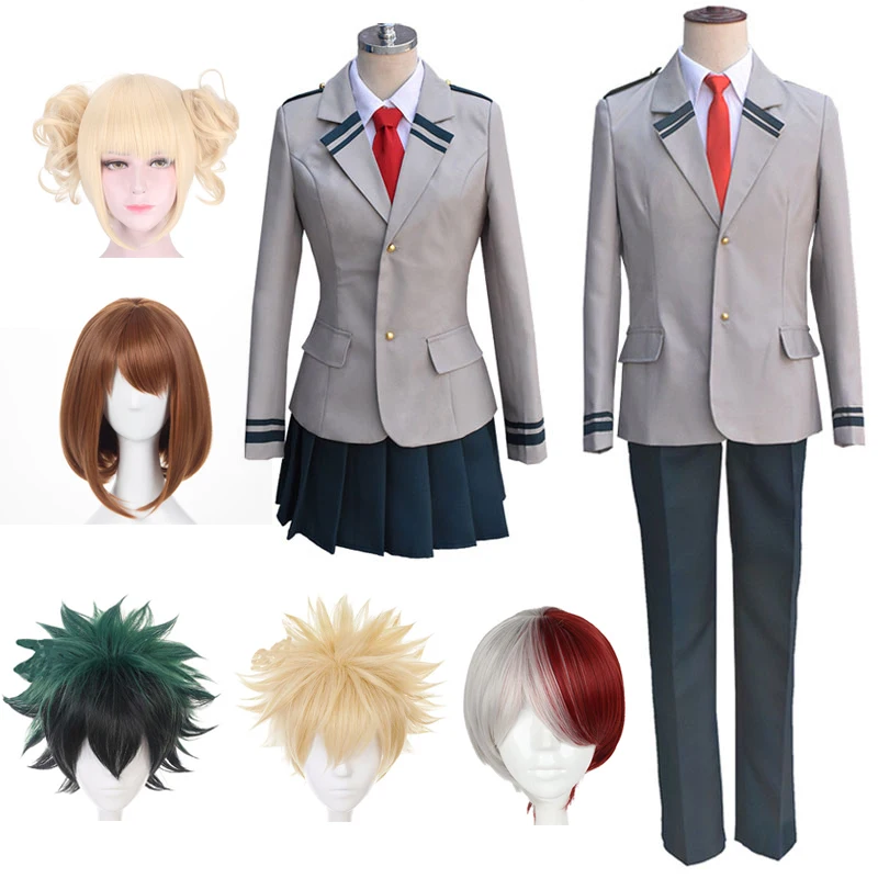 Costume de Cosplay My Hero Academia, ensemble d'uniforme d'élève du lycée, Midoriya Izuku, Costume de carnaval d'halloween amusant sans chemise