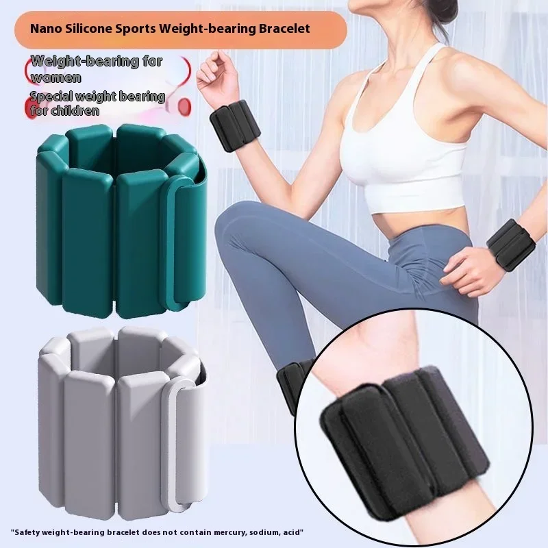 A Pair Sports Weight-bearing Bracelets Adjustable Wearable Wrist & Ankle Silicone Weights Bracelets for Running Training Fitness 2