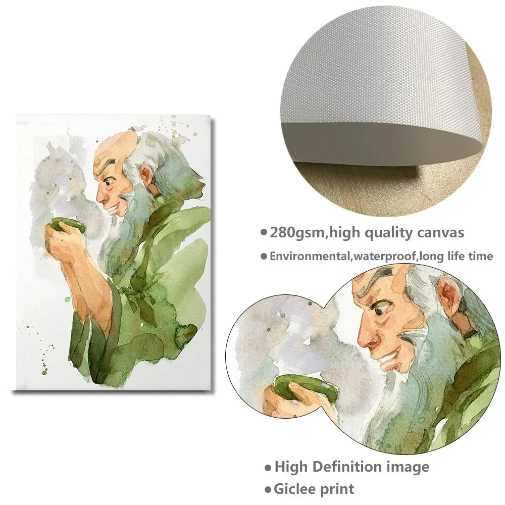 Watercolor Art Print of Avatar The Last Airbender - Living Room Wall Decor
