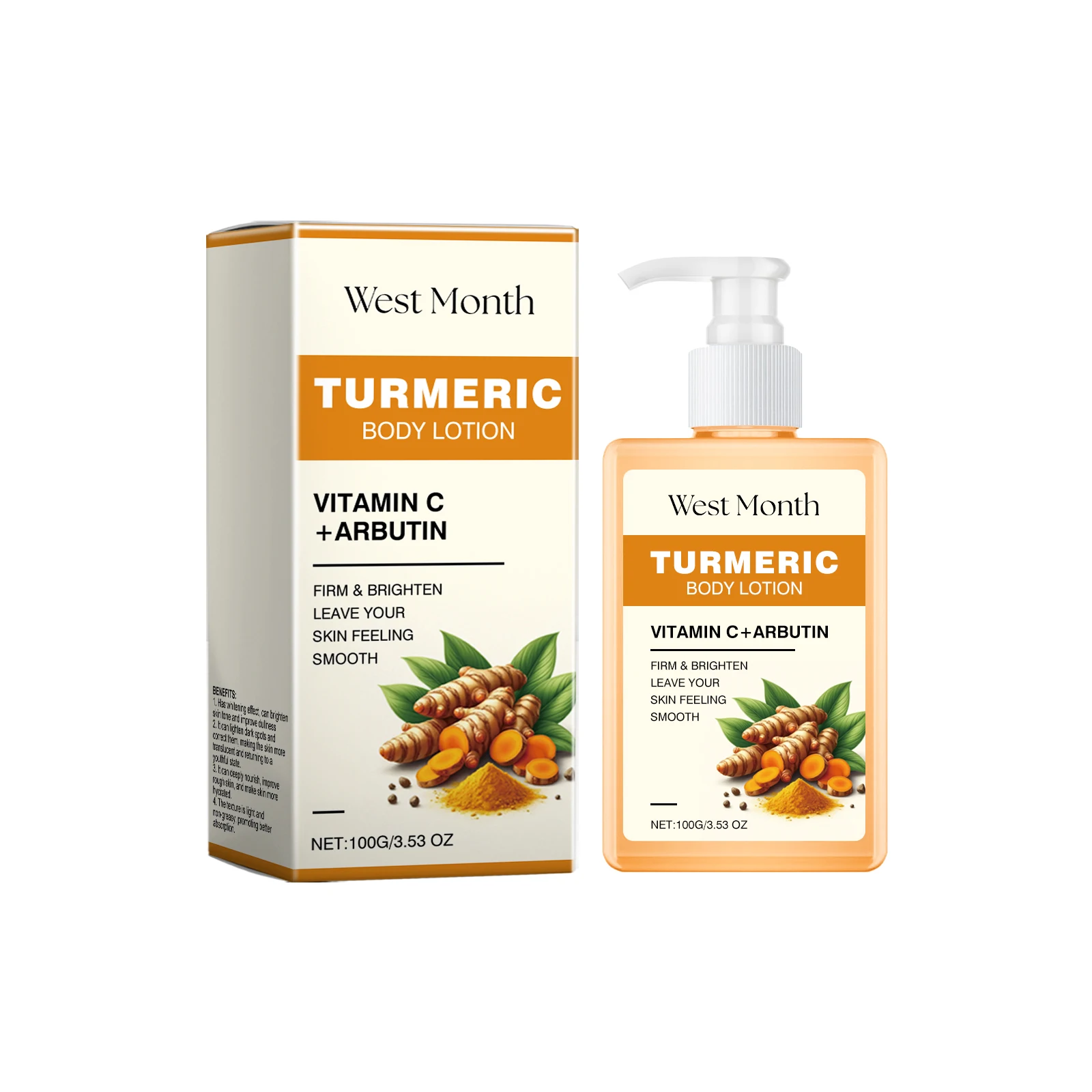 Turmeric Body Lotion Brightening Skin Radiance Rejuvenating Cream Improve Dullness Even Skin Tone Moisturizing Body Care Product 2