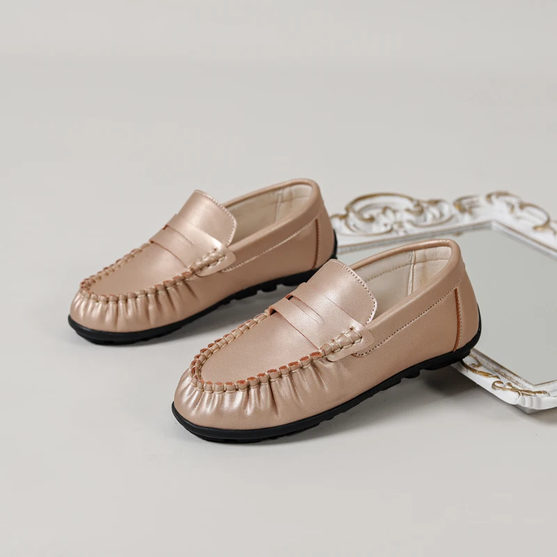 Spring Kids Shoes Children Casual Shoes Baby Girls Slip On Penny Loafers Toddler White Fashion Flats Boys School Moccasin New 2