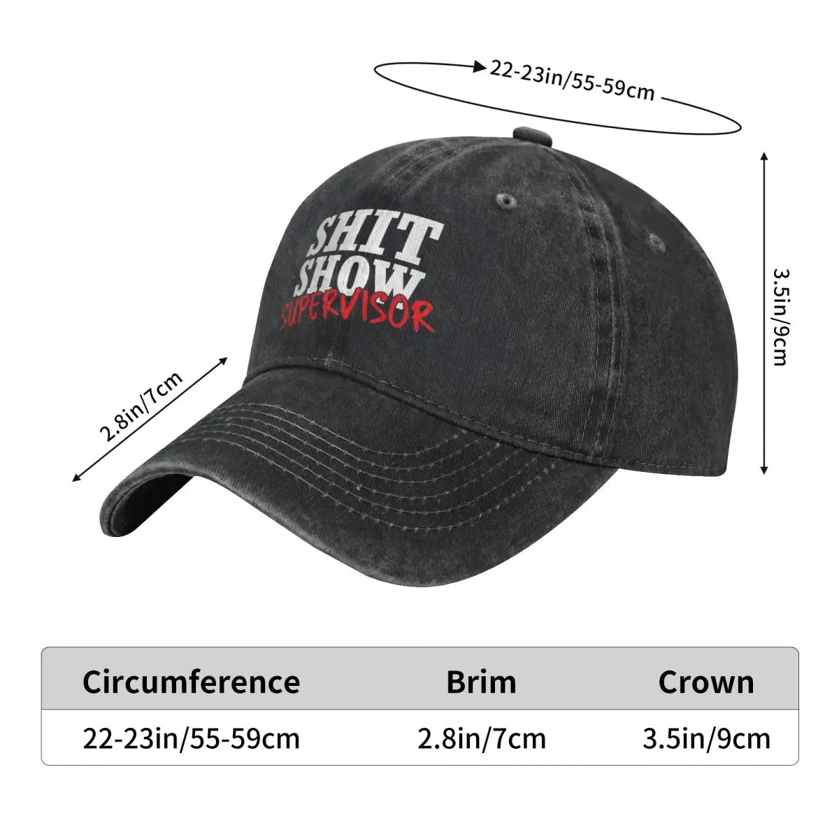 젠장 쇼 슈퍼바이저 야구 모자, Merch 유니섹스 빈티지 웃긴 엄마 매니저, 교사 트럭 운전사 모자, 조절 가능