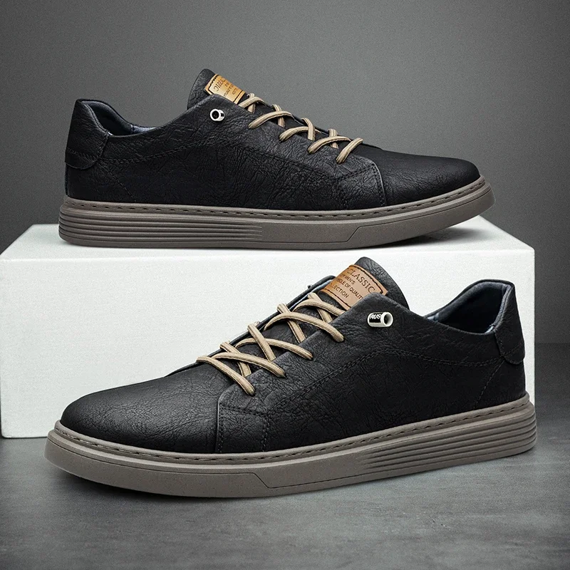 

Fashion Outdoor Leisure Shoes Genuine Leather Men's Shoes Brand Sneakers Shoe New Skateboarding All-Match Comfortable Shoes Men