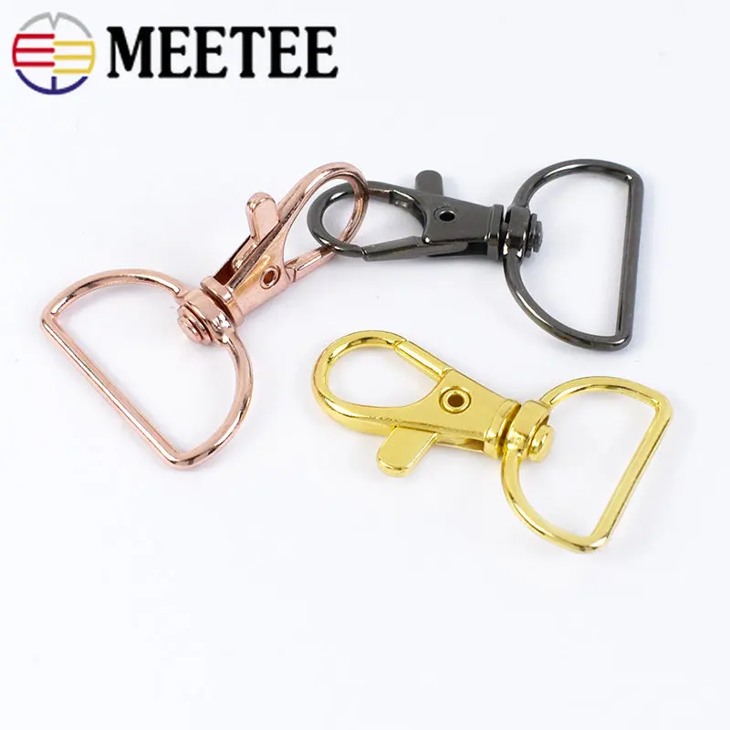 10/20/50/100Pcs Meetee 20/25mm Metal Buckles Keychain Lobster