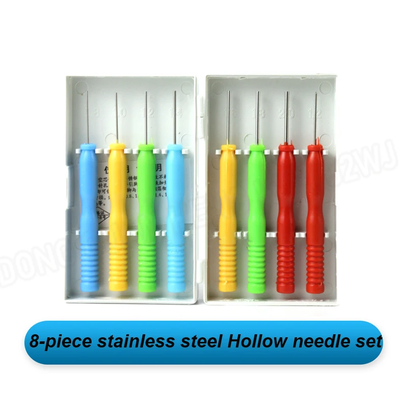 

A Box Of 8 Non-stick Tin Stainless Steel Hollow Core Needles For Removing Solder From Electronic Component Pins And Sleeves